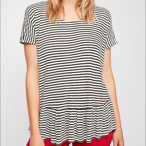 Free People Stripe Peplum Top